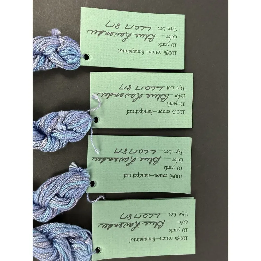 4 Watercolours by Caron Needlepoint 100% Cotton Hand Painted Blue Lavender New